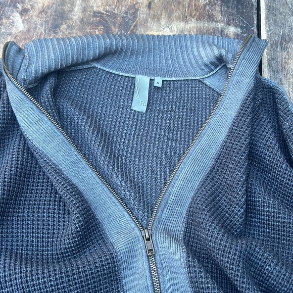 NWOT Soft Warm 100% Marino Wool Grandpa-core zip up cardigan oversized M - Picture 6 of 12